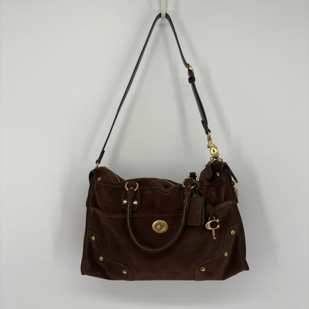 Coach Brown Suede Rhyder Satchel 38